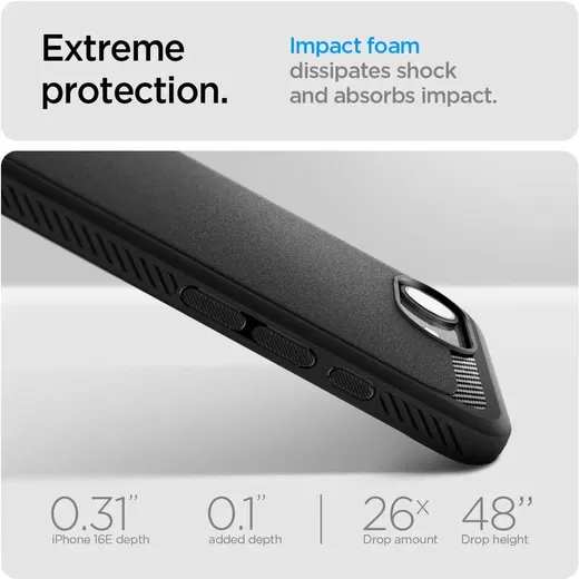 Spigen Rugged Armor MagFit Apple iPhone 16e Hoesje MagSafe Zwart afbeelding 5
