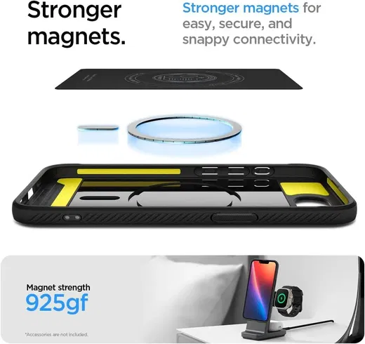 Spigen Rugged Armor MagFit Apple iPhone 16e Hoesje MagSafe Zwart afbeelding 7