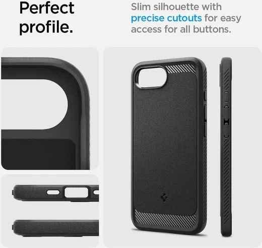 Spigen Rugged Armor MagFit Apple iPhone 16e Hoesje MagSafe Zwart afbeelding 8