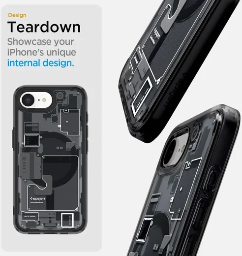 Spigen Ultra Hybrid MagFit iPhone 17e / 16e Hoesje MagSafe Zero One Zwart afbeelding 4