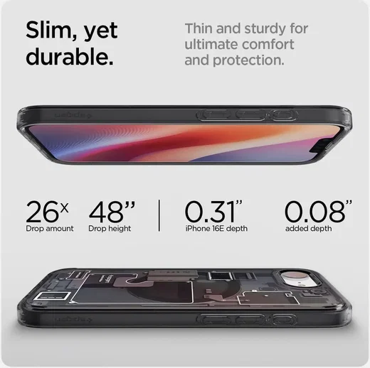 Spigen Ultra Hybrid MagFit iPhone 17e / 16e Hoesje MagSafe Zero One Zwart afbeelding 5