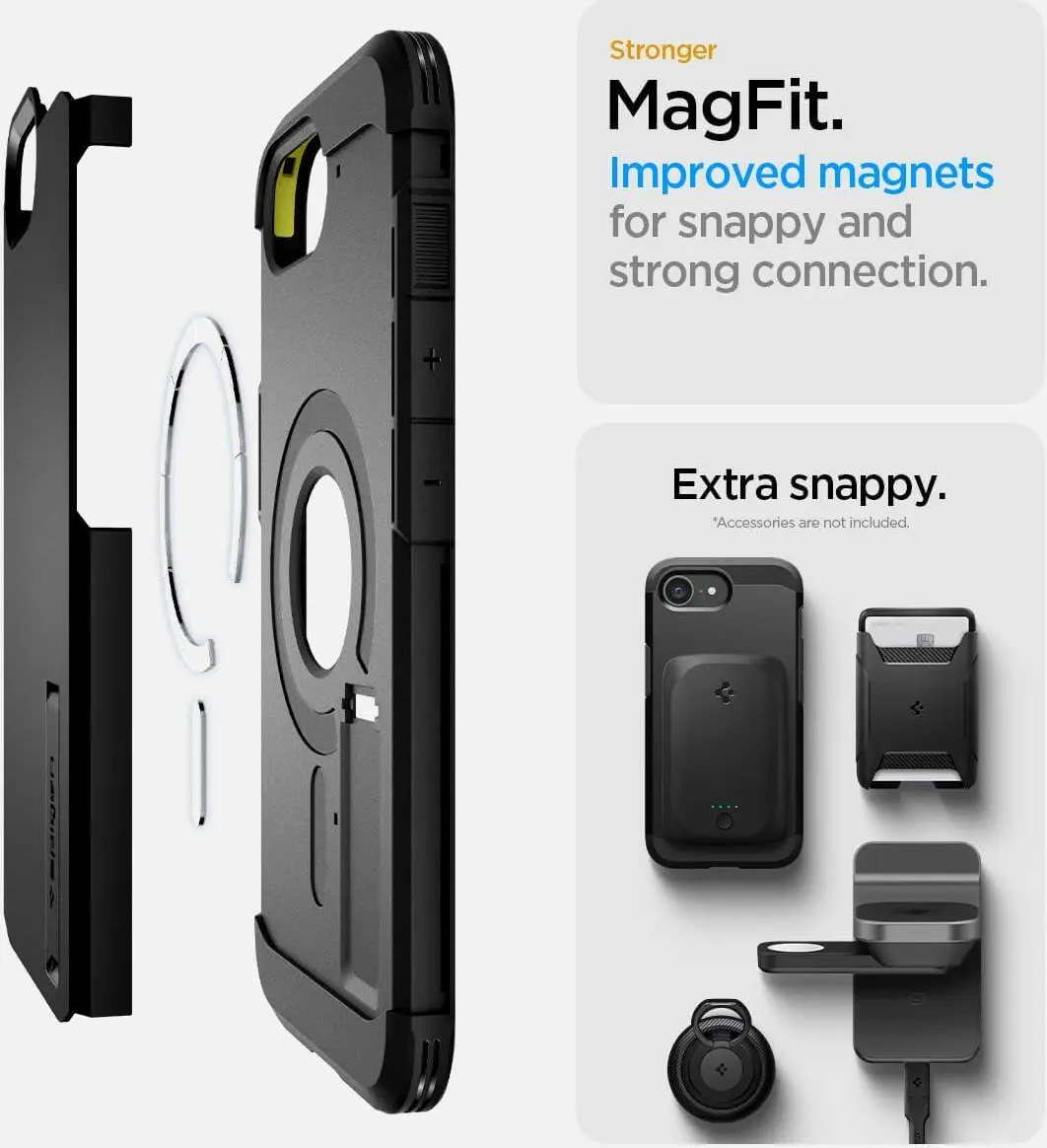 Spigen Tough Armor iPhone 17e / 16e Hoesje MagSafe Back Cover Zwart afbeelding 3