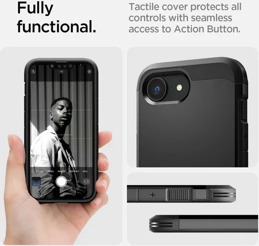 Spigen Tough Armor iPhone 17e / 16e Hoesje MagSafe Back Cover Zwart afbeelding 6