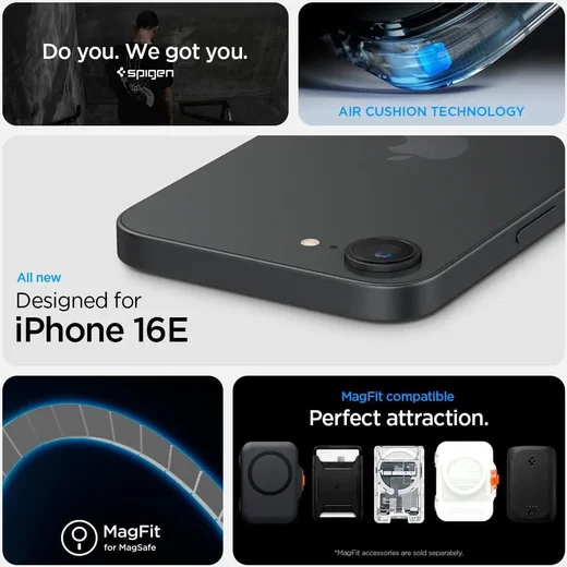 Spigen Ultra Hybrid MagFit iPhone 17e / 16e Hoesje MagSafe Transparant Wit afbeelding 5