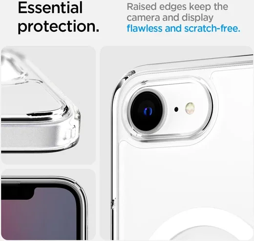 Spigen Ultra Hybrid MagFit iPhone 17e / 16e Hoesje MagSafe Transparant Wit afbeelding 7