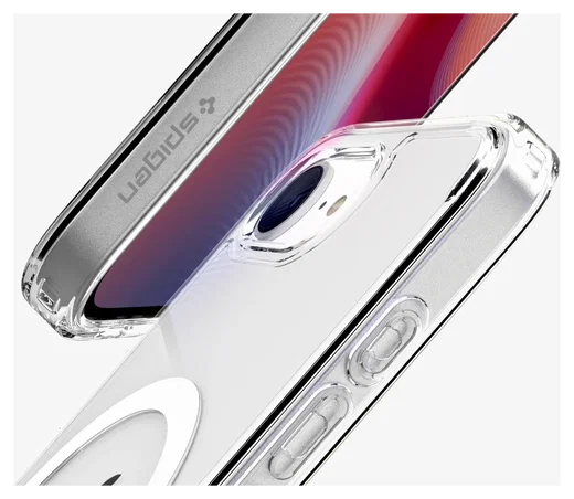 Spigen Ultra Hybrid MagFit iPhone 17e / 16e Hoesje MagSafe Transparant Wit afbeelding 9