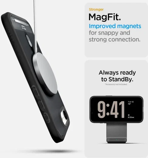 Spigen Ultra Hybrid MagFit Apple iPhone 17e / 16e Hoesje MagSafe Classic Zwart afbeelding 3