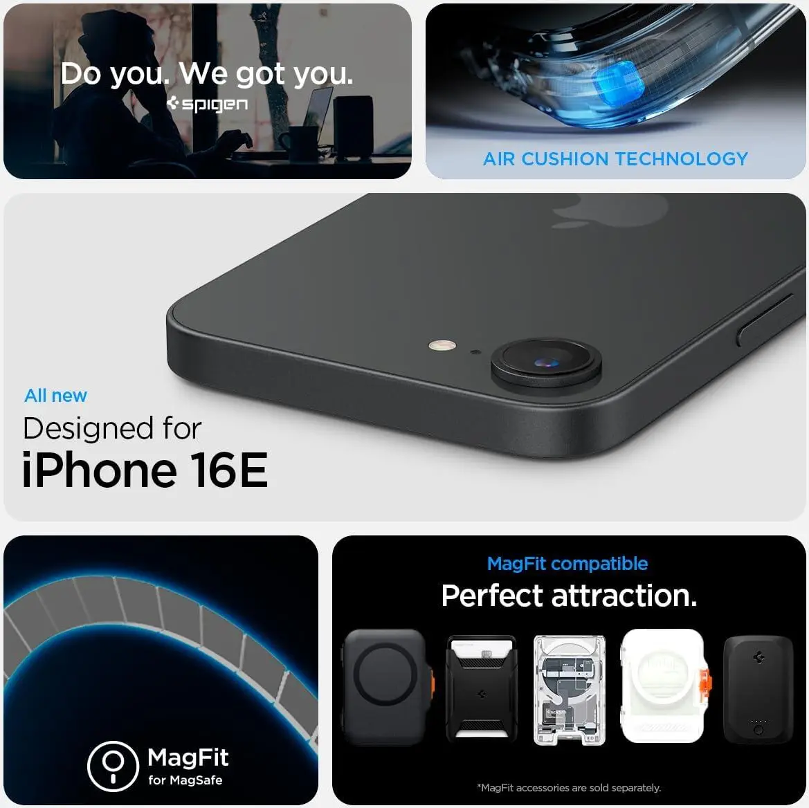 Spigen Ultra Hybrid S MagFit iPhone 16e Hoesje Back Cover Frost Zwart afbeelding 4