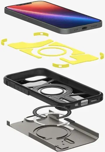 Spigen Tough Armor iPhone 17e / 16e Hoesje MagSafe Back Cover Gunmetal afbeelding 10