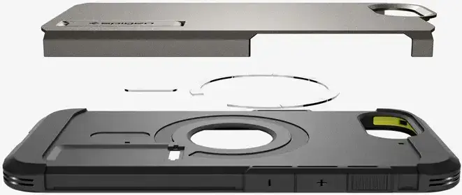 Spigen Tough Armor iPhone 17e / 16e Hoesje MagSafe Back Cover Gunmetal afbeelding 13
