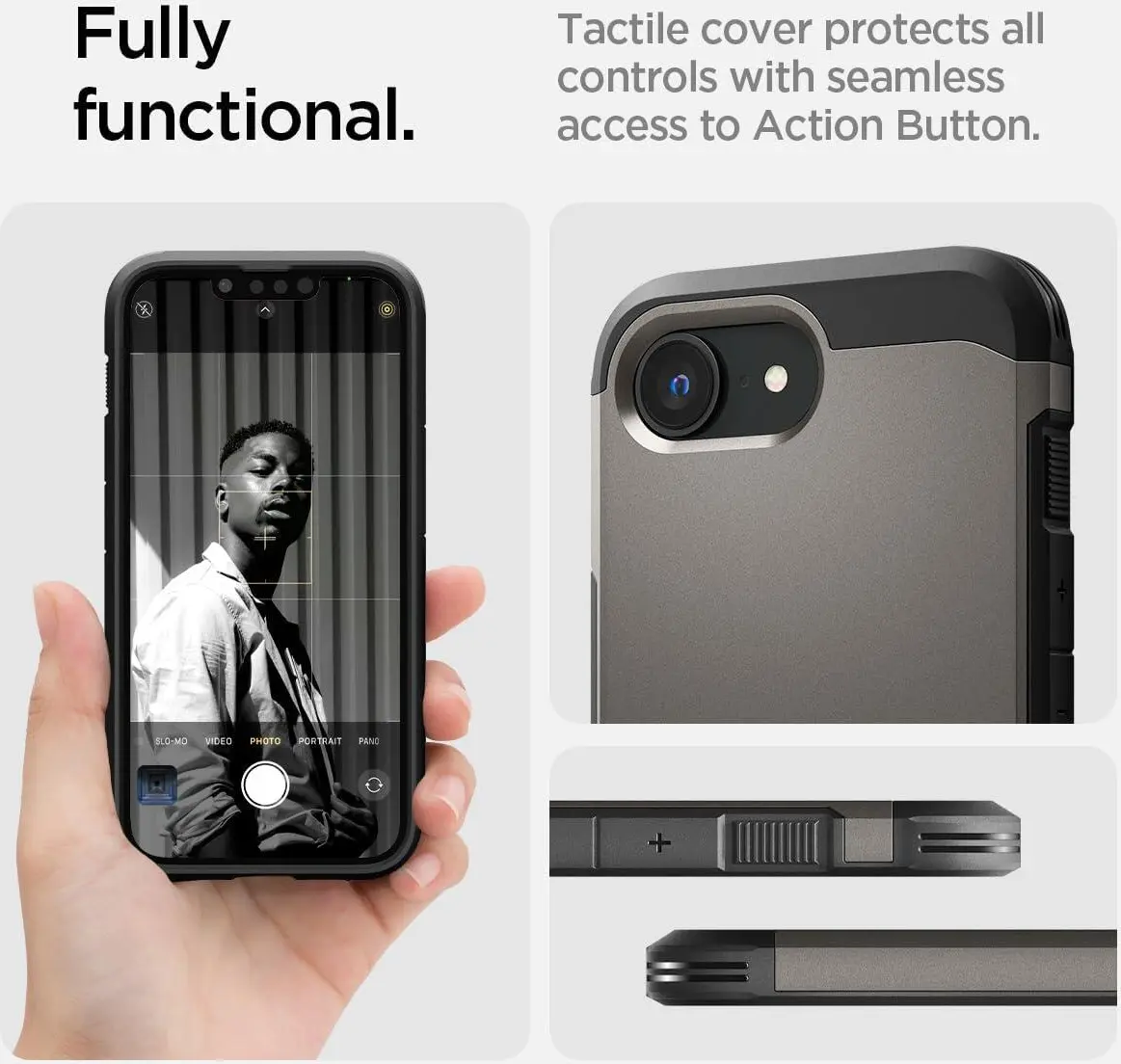 Spigen Tough Armor iPhone 17e / 16e Hoesje MagSafe Back Cover Gunmetal afbeelding 4