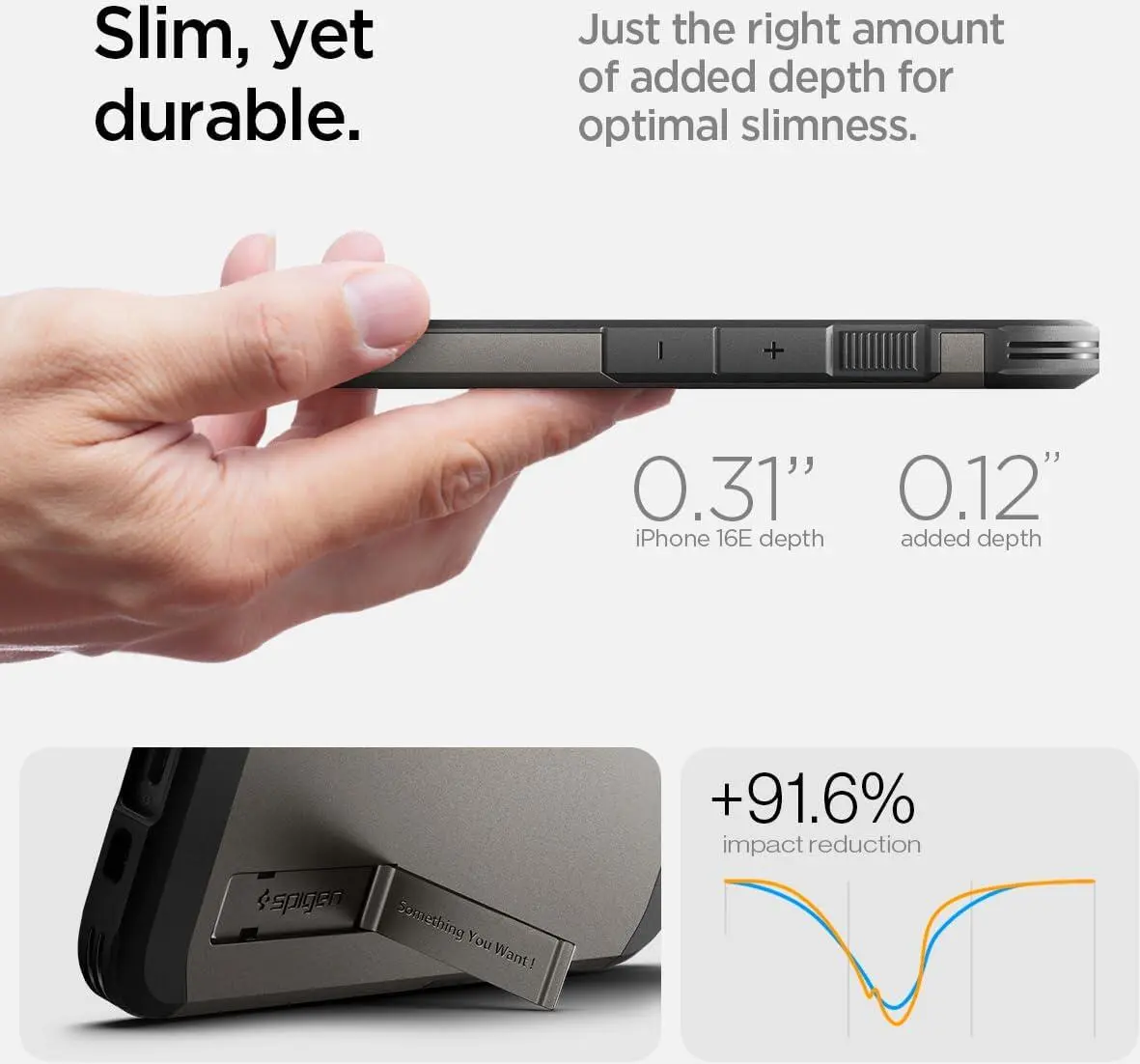 Spigen Tough Armor iPhone 17e / 16e Hoesje MagSafe Back Cover Gunmetal afbeelding 5