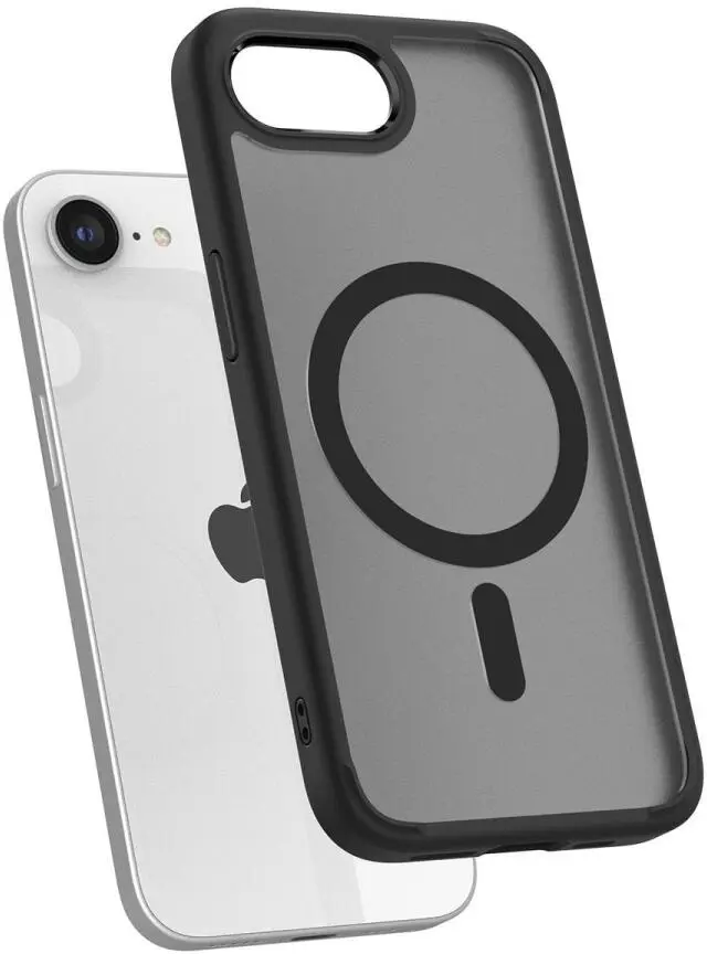 Spigen Crystal Hybrid MagSafe iPhone 17e / 16e Hoesje Back Cover Frosted Zwart afbeelding 2