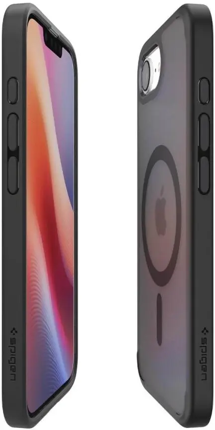 Spigen Crystal Hybrid MagSafe iPhone 17e / 16e Hoesje Back Cover Frosted Zwart afbeelding 4
