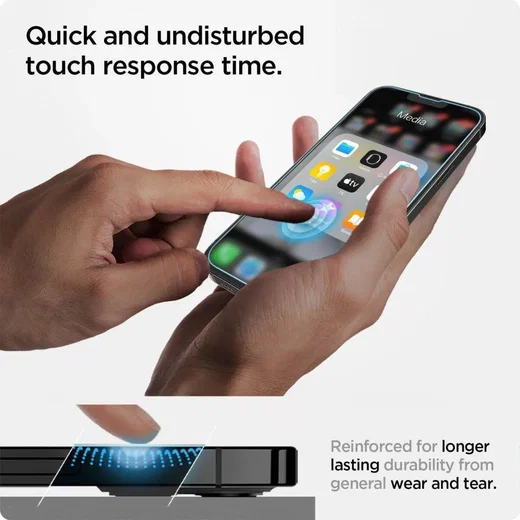Spigen EZ Fit Glas.tR iPhone 17e / 16e/14/13/13 Pro HD Sensor Open afbeelding 4
