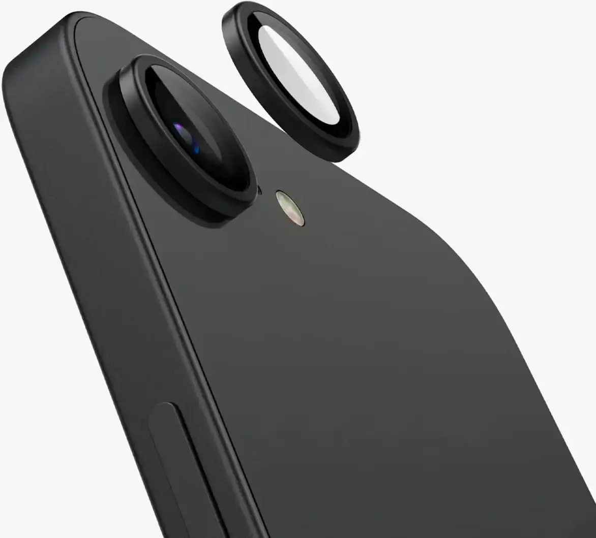 Spigen EZ Fit Optik Pro iPhone 17e / 16e Camera Lens Protector Zwart (2-Pack) afbeelding 2