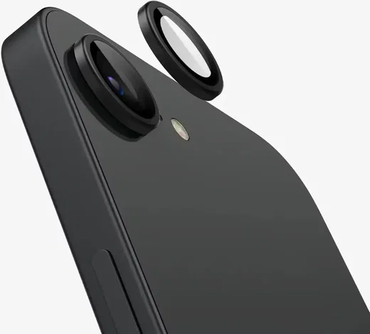 Spigen EZ Fit Optik Pro iPhone 17e / 16e Camera Lens Protector Zwart (2-Pack) afbeelding 2