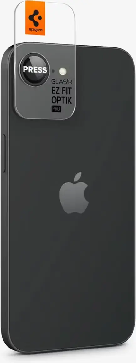 Spigen EZ Fit Optik Pro iPhone 17e / 16e Camera Lens Protector Zwart (2-Pack) afbeelding 3