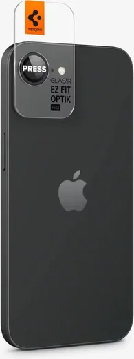 Spigen EZ Fit Optik Pro iPhone 17e / 16e Camera Lens Protector Zwart (2-Pack) afbeelding 3