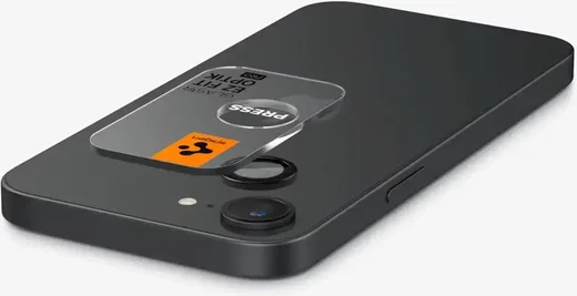 Spigen EZ Fit Optik Pro iPhone 17e / 16e Camera Lens Protector Zwart (2-Pack) afbeelding 4
