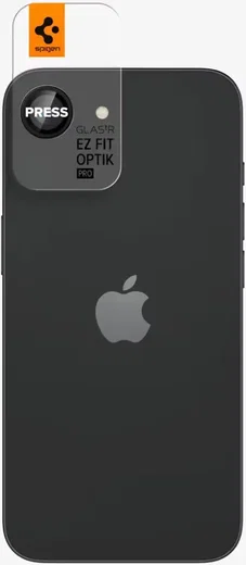 Spigen EZ Fit Optik Pro iPhone 17e / 16e Camera Lens Protector Zwart (2-Pack) afbeelding 6