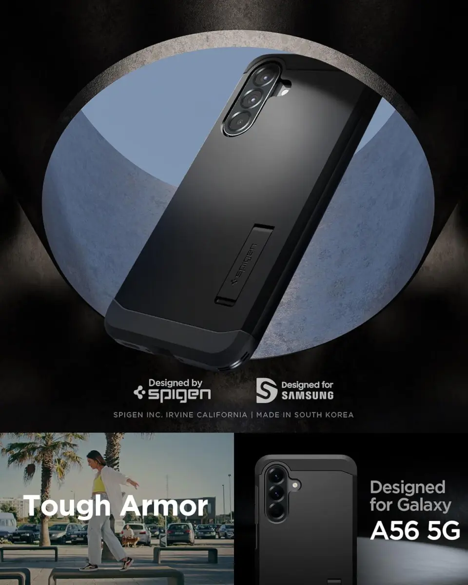 Spigen Tough Armor Samsung Galaxy A56 Hoesje Back Cover Zwart afbeelding 2