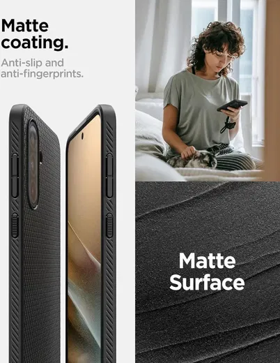 Spigen Liquid Air Samsung Galaxy A36 Hoesje Back Cover Matte Zwart afbeelding 5