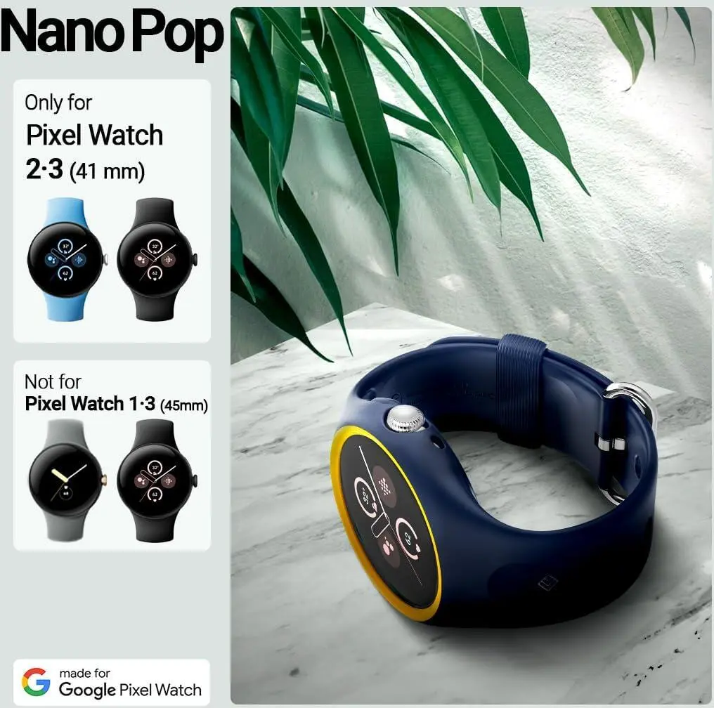 Spigen Nano Pop - Google Pixel Watch 3 41MM/Watch 2 Hoesje en Bandje - Blauw afbeelding 2
