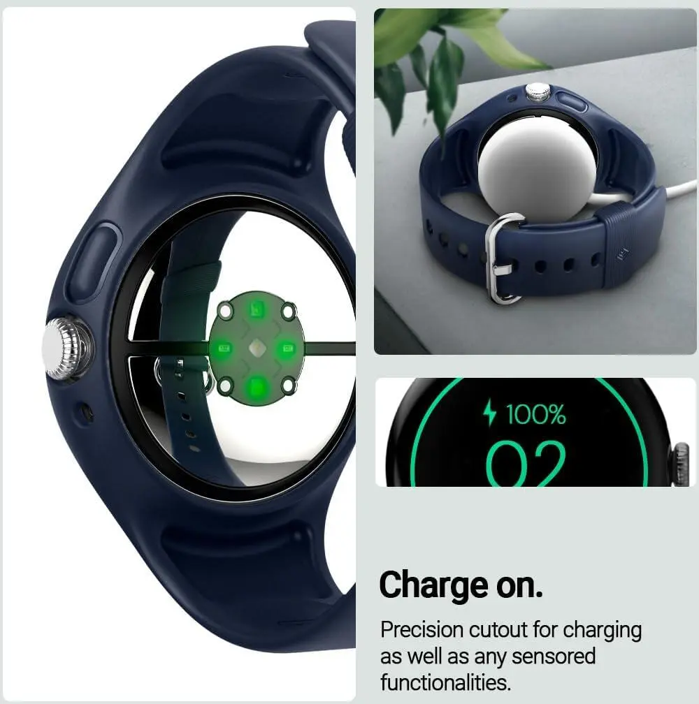 Spigen Nano Pop - Google Pixel Watch 3 41MM/Watch 2 Hoesje en Bandje - Blauw afbeelding 6