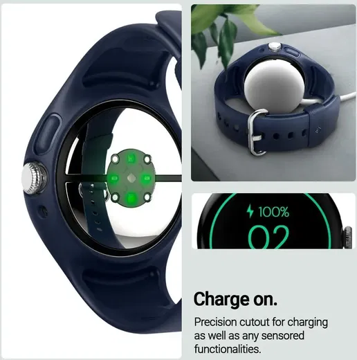 Spigen Nano Pop - Google Pixel Watch 3 41MM/Watch 2 Hoesje en Bandje - Blauw afbeelding 6