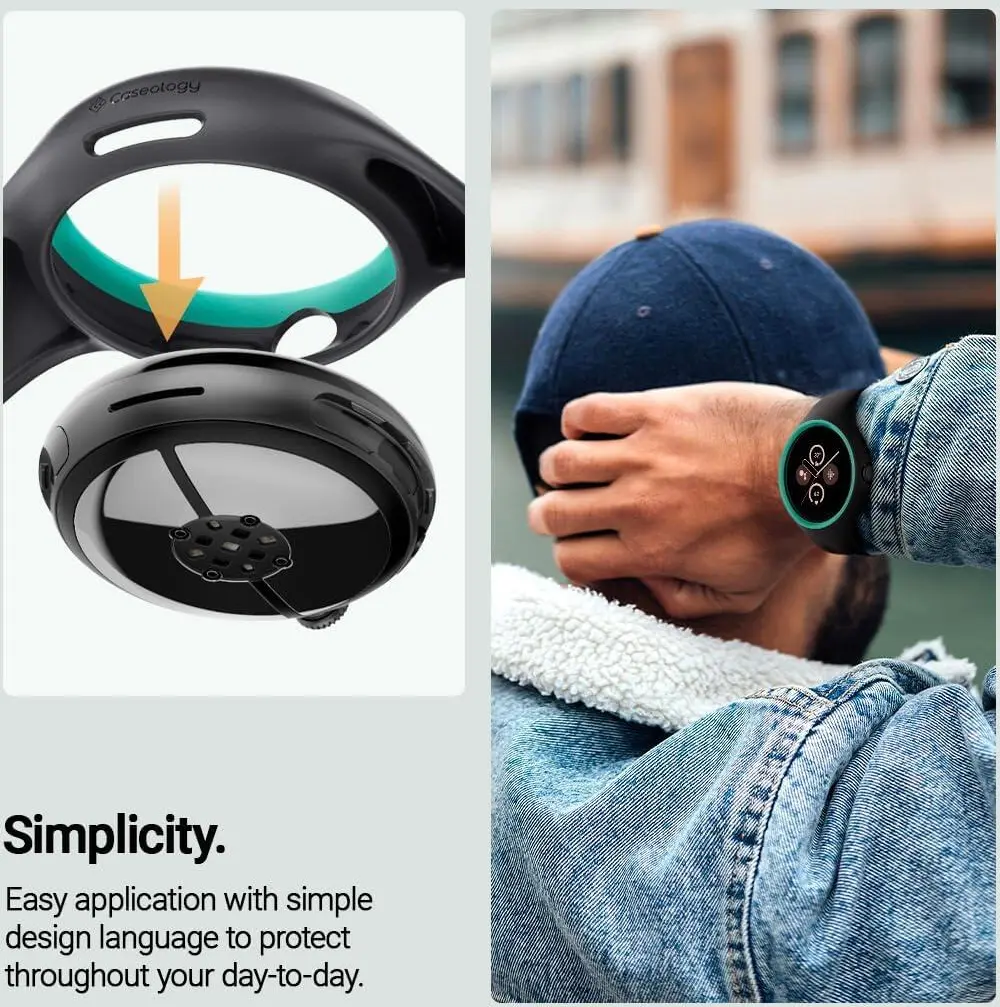 Spigen Nano Pop - Google Pixel Watch 3 41MM/Watch 2 Hoesje en Bandje - Zwart afbeelding 3