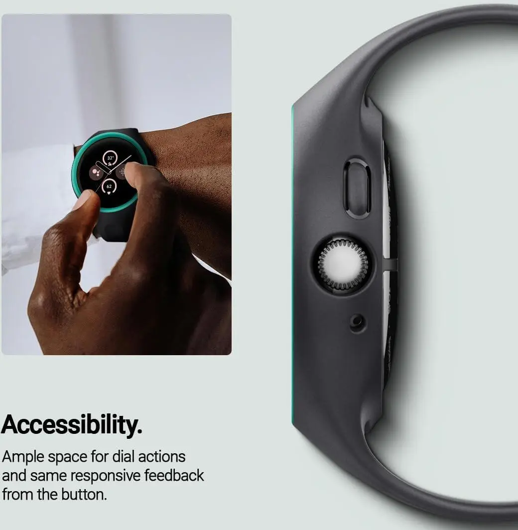 Spigen Nano Pop - Google Pixel Watch 3 41MM/Watch 2 Hoesje en Bandje - Zwart afbeelding 5