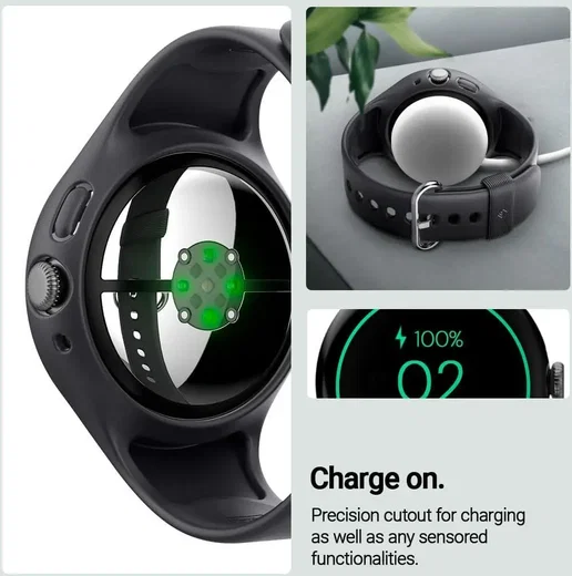 Spigen Nano Pop - Google Pixel Watch 3 41MM/Watch 2 Hoesje en Bandje - Zwart afbeelding 6