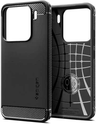 Spigen Rugged Armor Xiaomi 15 Hoesje Back Cover Matte Zwart afbeelding 2