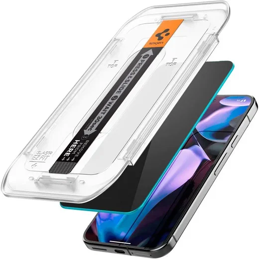 Spigen EZ Fit GLAS.tR Google Pixel 9 / 9 Pro Privacy Glass 2-Pack afbeelding 2