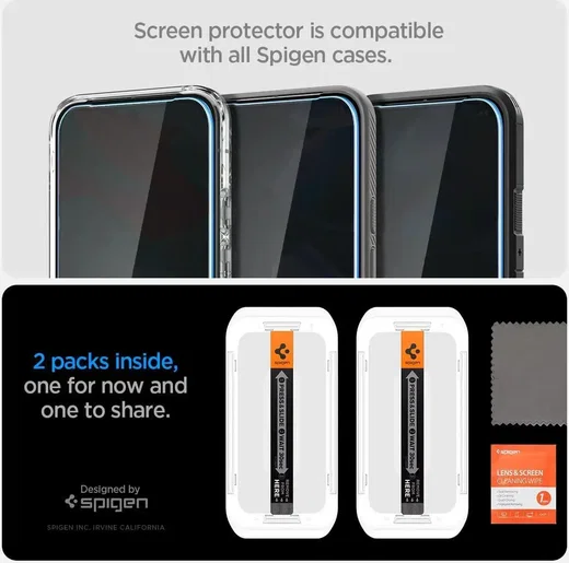 Spigen EZ Fit GLAS.tR Google Pixel 9 Pro XL Privacy Glass 2-Pack afbeelding 7