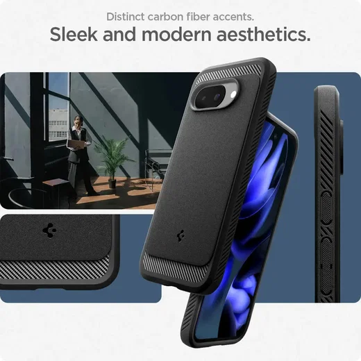 Spigen Rugged Armor MagFit Google Pixel 9a Hoesje MagSafe Zwart afbeelding 5