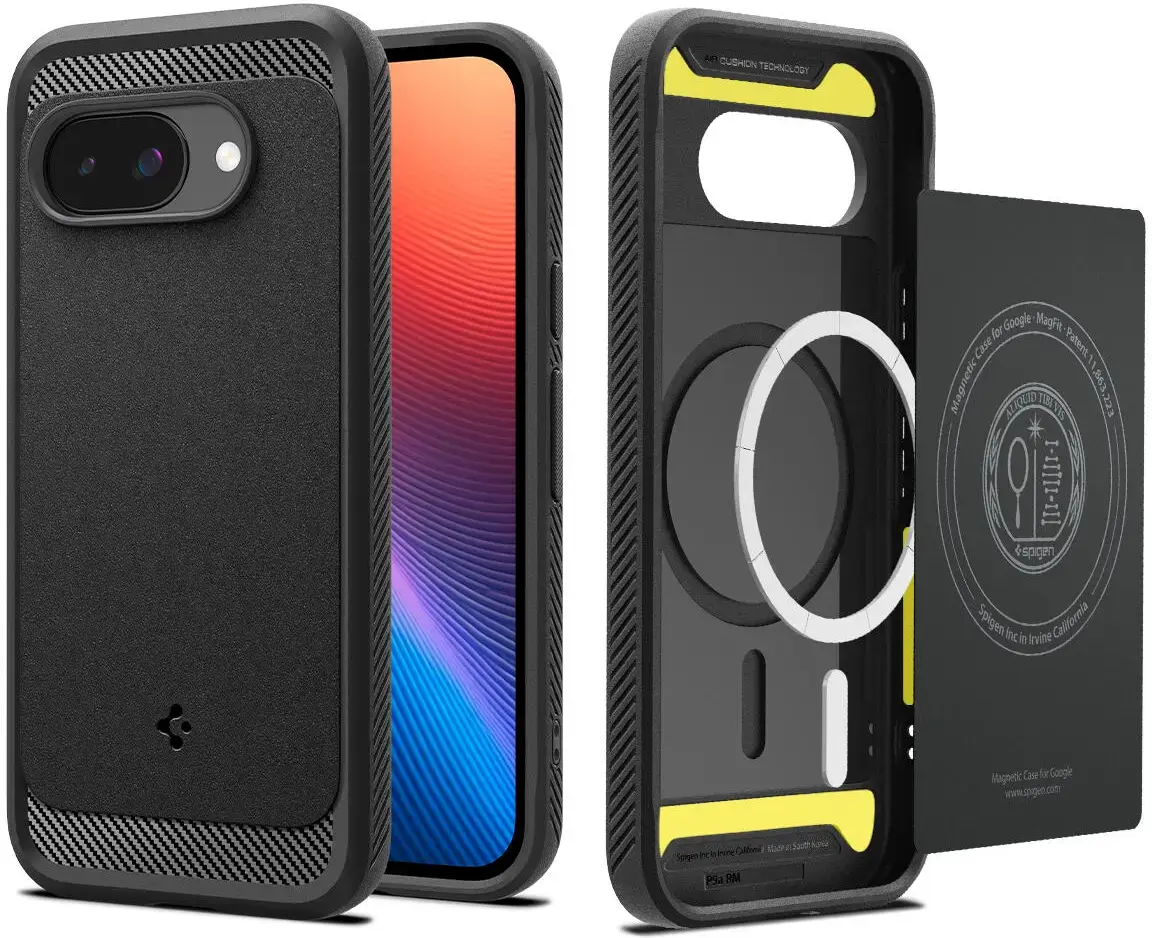 Spigen Rugged Armor MagFit Google Pixel 9a Hoesje MagSafe Zwart afbeelding 2
