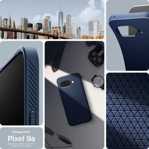 Spigen Liquid Air Google Pixel 9a Hoesje Back Cover Blauw afbeelding 4