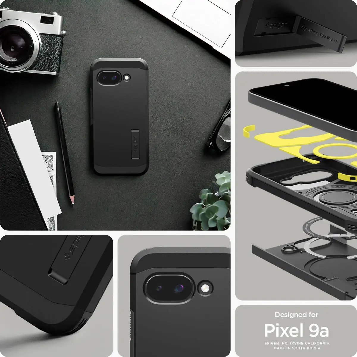 Spigen Tough Armor Google Pixel 9a Hoesje MagSafe Back Cover Zwart afbeelding 4