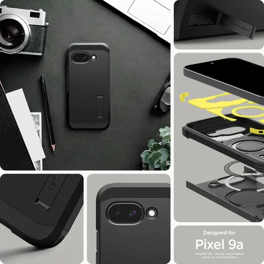 Spigen Tough Armor Google Pixel 9a Hoesje MagSafe Back Cover Zwart afbeelding 4