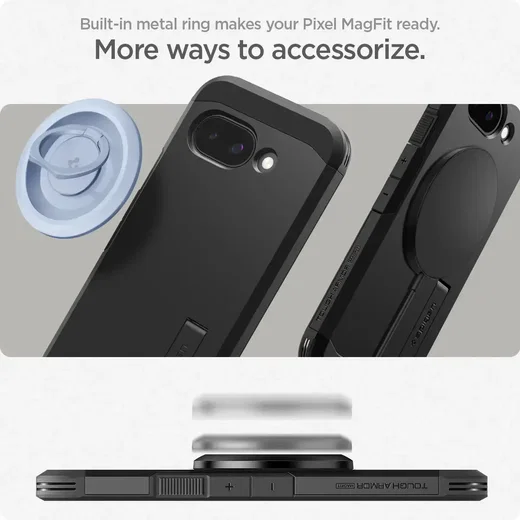 Spigen Tough Armor Google Pixel 9a Hoesje MagSafe Back Cover Zwart afbeelding 6