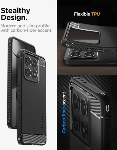 Spigen Rugged Armor Xiaomi 14T Hoesje Back Cover Zwart afbeelding 5