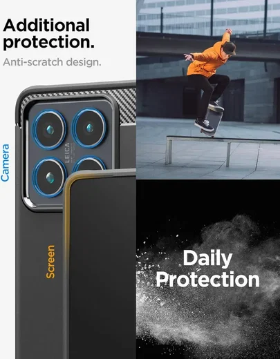 Spigen Rugged Armor Xiaomi 14T Pro Hoesje Back Cover Zwart afbeelding 6