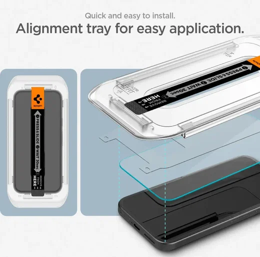 Spigen EZ Fit GLAS.tR Google Pixel 9a Screen Protector 2-Pack afbeelding 5