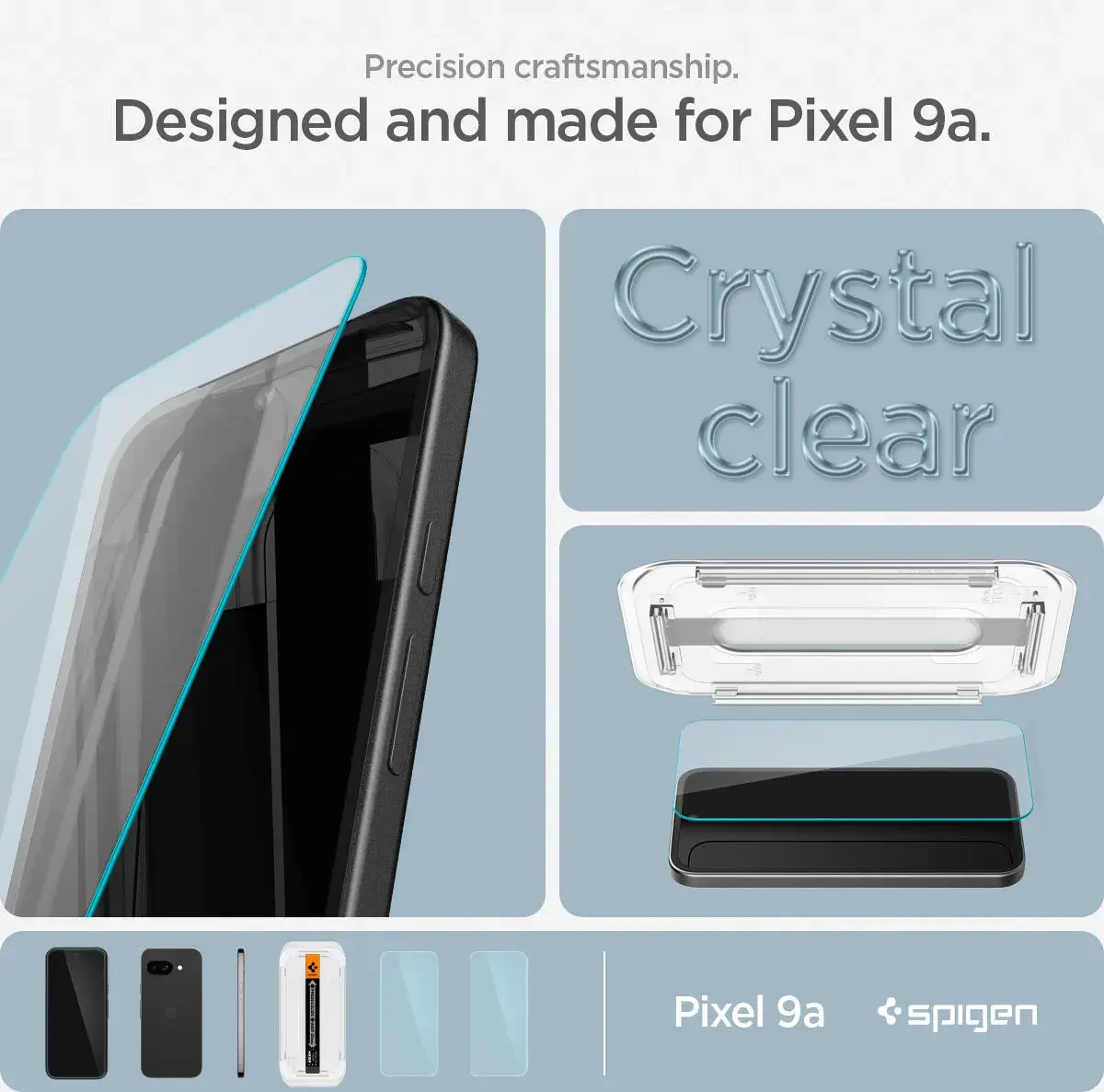 Spigen EZ Fit GLAS.tR Google Pixel 9a Screen Protector 2-Pack afbeelding 7
