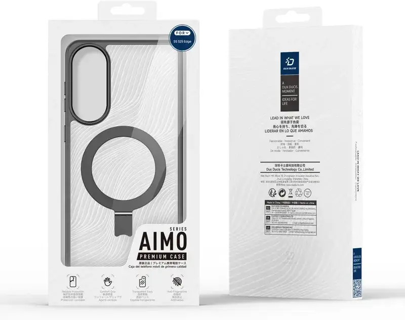Dux Ducis Aimo MagSafe Samsung Galaxy S25 Edge Hoesje Kickstand Zwart afbeelding 7