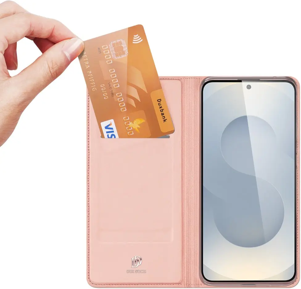 Dux Ducis Skin Pro Samsung Galaxy S25 Edge Hoesje Portemonnee Book Case Roze afbeelding 2