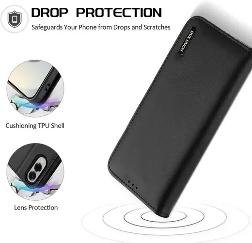Dux Ducis Hivo Samsung Galaxy S25 Edge Hoesje RFID Book Case Zwart afbeelding 4