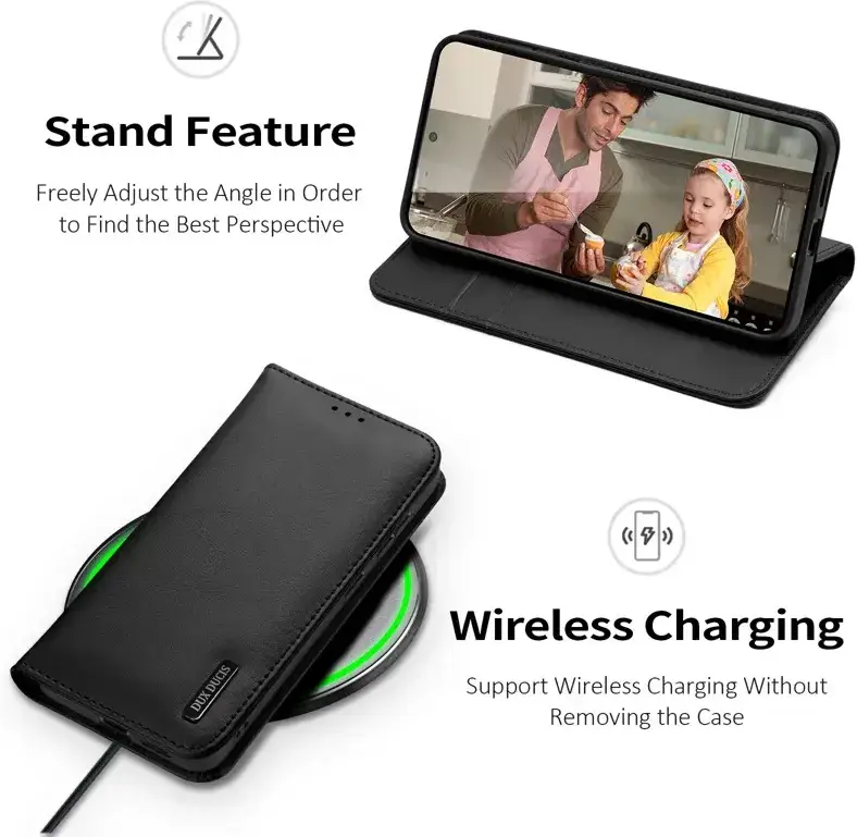 Dux Ducis Hivo Samsung Galaxy S25 Edge Hoesje RFID Book Case Zwart afbeelding 5
